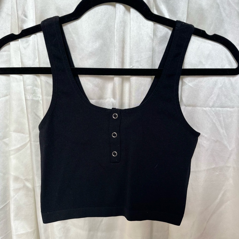 Black Cropped Tank Top